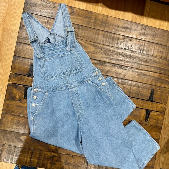 Baccani 90s Vintage Denim Glitter Sparkles Blue Overalls Womens Size Medium - Picture 3 of 13